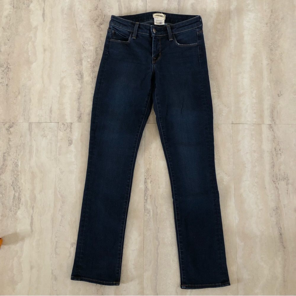 L’Agence Coco Size 25 Jeans Mid Rise Slim Cigarette Stretch Dark Blue